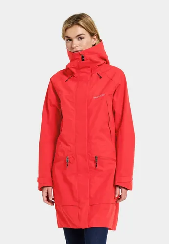 Didriksons Ilma WNS Parka 8 - Pomme Red (463) für Damen - Eleganter Parka für Damen, ideal für Alltag und Freizeit. Mit winddichten und wasserabweisenden Eigenschaften, verstellbarer Kapuze und reflektierenden Details für erhöhte Sichtbarkeit.