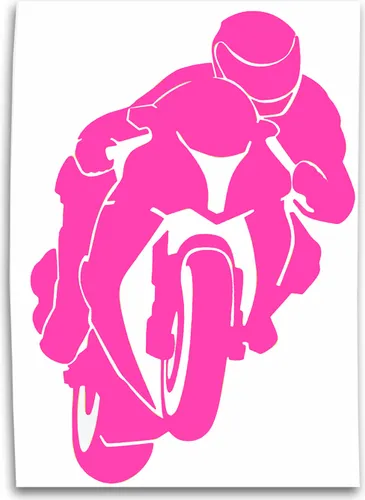 Motorradfahrer Auto Aufkleber, Design 1, pink