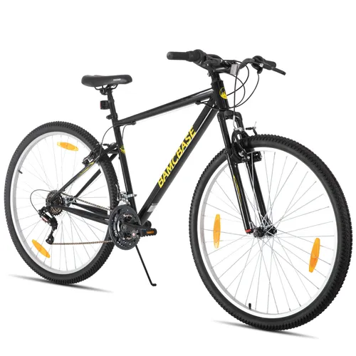 HILAND Mountainbike 29 Zoll Herren - Robustes Pendlerfahrrad mit 18 Gängen - Robustes Mountainbike mit Kohlenstoffstahlrahmen, ideal für Pendler und Gelände. Mit 18 Gängen und komfortabler Federung für ein geschmeidiges Fahrgefühl bei jedem Wetter.