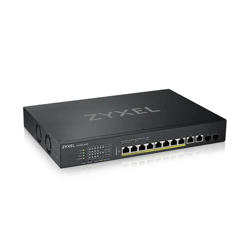 Zyxel XS1930-12HP Multi-Gigabit Switch - Smart-Managed 8-Port PoE++ Switch mit 375W, 10G Kupfer-Ports und innovativer LED-Anzeige für Port-Geschwindigkeit. Ideal für leistungsstarke Netzwerkumgebungen.