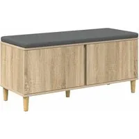 vidaXL Flurbank mit Kissen Sonoma-Eiche 100 x 38 x 46 cm - Moderne Flurbank mit Stauraum und komfortablem Kissen. Ideal für Flure, bietet sie eleganten Stil und praktische Nutzung. Der abnehmbare Bezug sorgt für einfache Pflege.