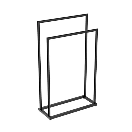 BERNSTEIN Handtuchhalter, stehend, zum Aufstellen, Schwarz, matt, Handtuchhalter, Edelstahl, 82 x 50 x 21 cm, rund, Serie OLA