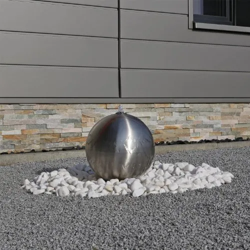 CLGarden 30cm Kugel Springbrunnen aus Edelstahl ESB3 – Eleganter Zierbrunnen für den Garten