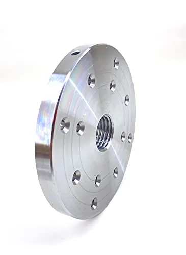 Planscheibe Ø 150mm, Aufnahme M33x3,5mm DIN800, mit Ablaufsicherungsnut ASR, 3 Lochkreise mit 12 Löcher (Stahl, 150mm)