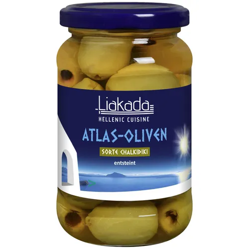 Liakada Atlas-Oliven Sorte Chalkidiki entsteint 170g Glas