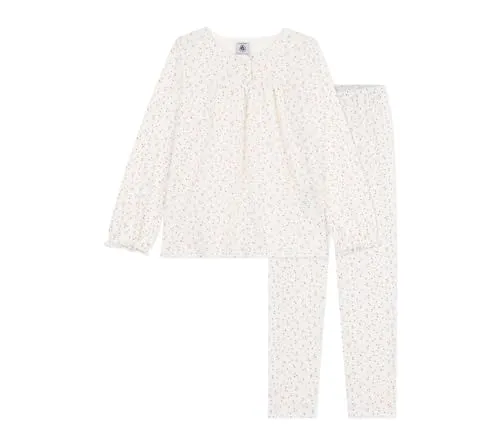 Petit Bateau Mädchen Cindy_h25 Nachtwäsche, Marshmallow/Multico, 2 Jahre