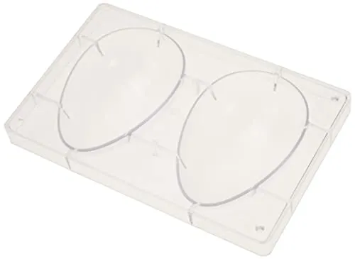 Decora, 0050054 Schokoladeneierform aus Polycarbonat 2 Kavitäten 150 x 100 mm, Ideal für glänzende und knusprige Schokolade, professionelles Design, Made in Italy.