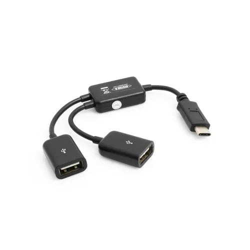 Produktbild System-S Y- Kabel USB 3.1 Typ C male zu 2 x USB Typ A female Y-Splitter