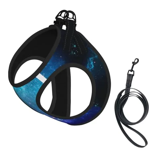 Galaxy Nebula Weltraum-Trageweste für kleine Haustiere, verstellbare Gurte, leicht zu führen, weiche und atmungsaktive Gurte, geeignet für kleine Hunde und Katzen usw.