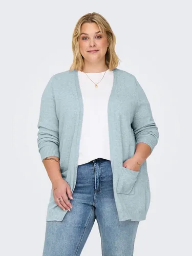 ONLY CARMAKOMA Strickjacke CARESLY L/S OPEN CARDIGAN NOOS KNT blau L (50/52) - Stylische Strickjacke in melierter Optik, aus pflegeleichtem Feinstrick für einen lässigen Look. Ideal für jede Gelegenheit, perfekt kombinierbar.