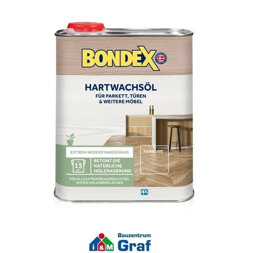 BONDEX Hartwachs Öl farblos 0,75 L Holzöl Möbelöl /#873302