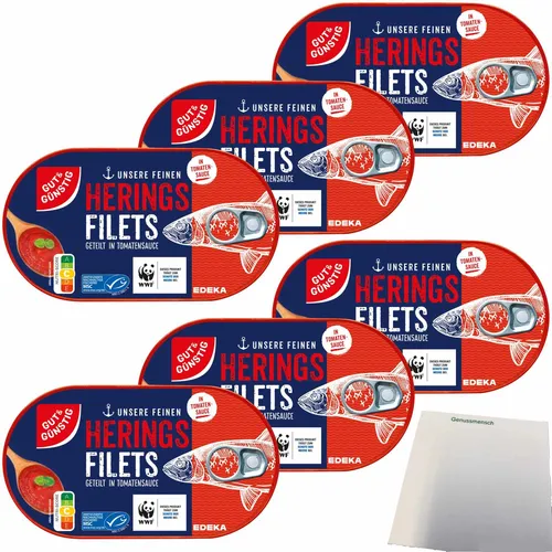 Gut&Günstig Heringsfilets in Tomatensauce 6er Pack 6x200g Dose usy Block