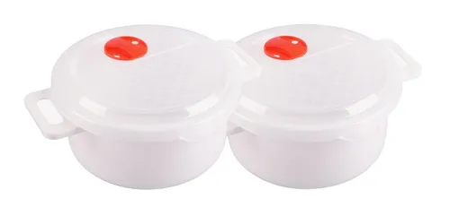 Heidrun Mikrowellenbehälter 2x Mikrowellen Kasserolle 1,0L Mikrowellengeschirr Gefrierdose Frischh, Kunststoff