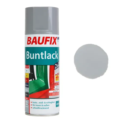 Baufix Lack-Spray Grau Glanz 400ml Sprüh-Dose Spray-Dose Sprüh-Lack Farb-Spray
