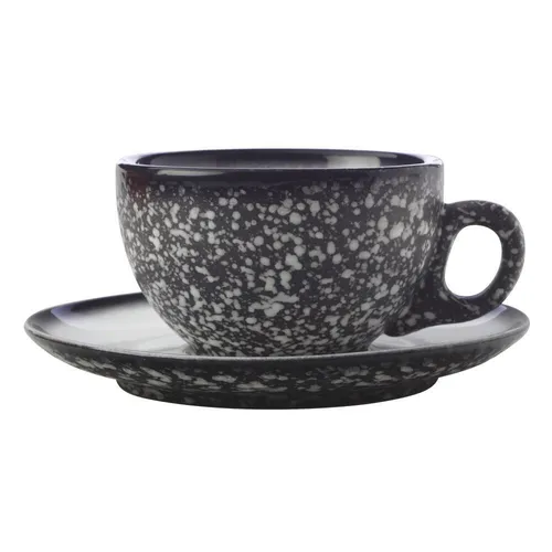 Maxwell & Williams Caviar Granite Tasse + Untertasse Becher Keramik Granit 250ml