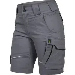 Damen-Shorts FLXDK grau/schwarz Größe 38 - Arbeits- & Schutzkleidung, femininer Schnitt mit Shapewear-Funktion und reflektierenden Elementen für optimale Sichtbarkeit. Ideal für aktive Frauen im Beruf.