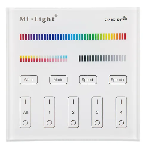 MiBoxer 2,4G 230V 4 Zone TOUCH Wand Controller T4 RGB+CCT von Mextronic