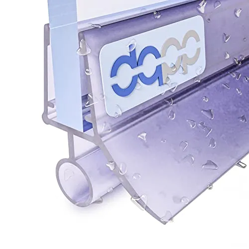 DQ-PP Duschdichtung 90cm | Dichtung für 6mm – 8mm Glastür Stärke | UK08 | Wasserablaufprofil Wasserabweisprofil | Duschkabinen Duschabdichtung Duschwand | Ersatzteile für Duschkabine | Transparent