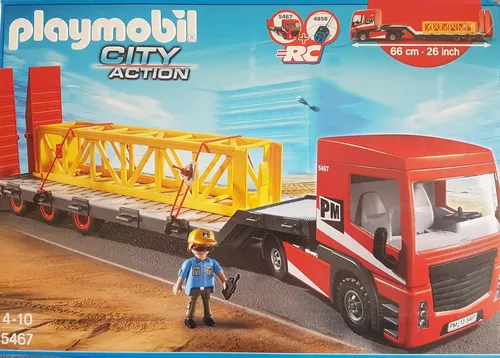 Playmobil 5467 RC fähiger Schwertransporter - Bau Spielzeug für Kinder ab 3 Jahren, mit funktionierender Fernsteuerung für spannende Abenteuer und kreatives Spielen.