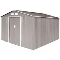 HATTORO Gartenhaus 277x319 cm - Widerstandsfähiges Gartenhaus aus verzinktem Stahlblech mit Satteldach, ideal für die Aufbewahrung und als Rückzugsort im Garten.