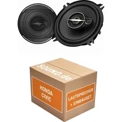 Pioneer TS-A1371F Lautsprecher Einbaupaket für Honda Civic 6. Generation - Komplettset für den Austausch der Lautsprecher in Ihrem Honda Civic (1995–2001). Mit 2x 13 cm Koaxiallautsprechern für verbesserten Klang und einfachem Einbau. Adapterringe und Stromdiebe inklusive.