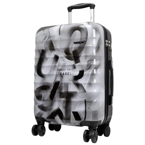 Trendyshop365 Kleiner Handgepäck Trolley Verona 55cm 50 Liter 4 Räder Zahlenschloss grau-schwarz