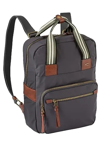 camel active Bari Rucksack M - 34.5 cm Laptopfach, stilvoller und geräumiger Tagesrucksack für Frauen in dark grey