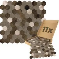 Dalsys Wandpaneele selbstklebend, Hexagon Muster 0,88m² - 3D-Wandpaneele, feuchtigkeitsbeständig und pflegeleicht - Ideal für Bad und Küche mit stilvollem Hexagon-Muster für ein modernes Ambiente.