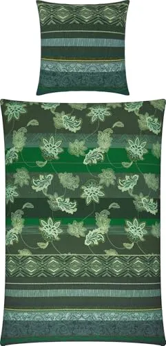 Erwin Müller Flanell Bettwäsche mit orientalischen Blumen-Ornamenten - Bettwäsche-Set in 80x80 cm / 155x200 cm, aus 100% Baumwolle, klimaausgleichend und mit Reißverschluss für einfachen Bezug. Genießen Sie die kuschelige, wolkenweiche Qualität und das stilvolle Design!