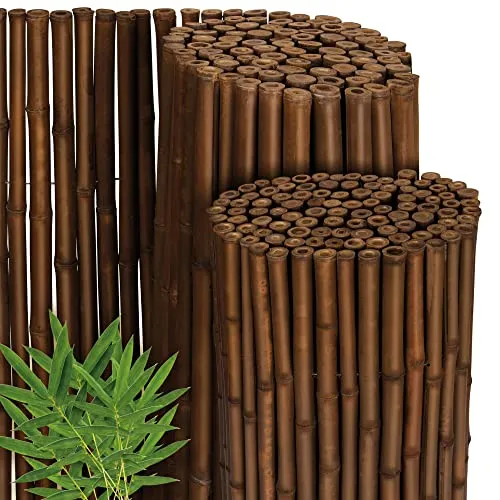 Sol Royal Premium Bambus Sichtschutz Zaun 90x250cm B23 Dunkelbraun