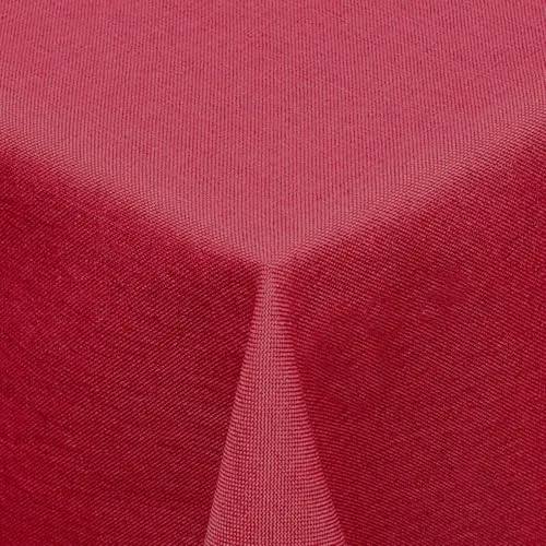 Textil Tischdecke Leinen-Optik 130x260cm eckig mit Fleck-Schutz Bordeaux *robust* Farbe wählbar