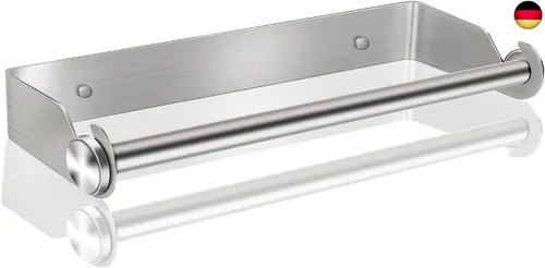 Edelstahl Küchenrollenhalter ohne Bohren – Wandmontage in silber von Anhorts