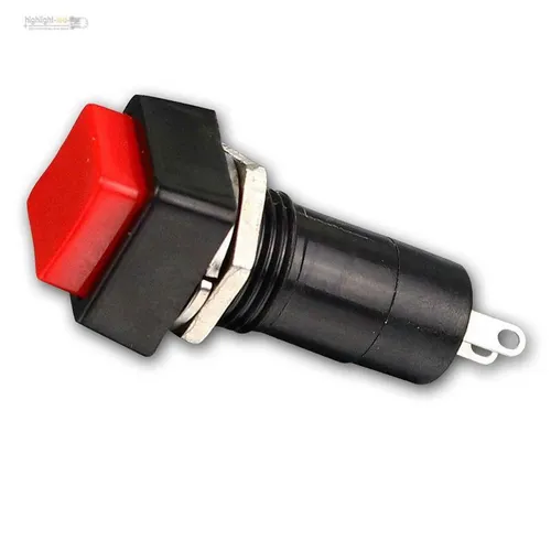Drucktaster 4-eckig 18x40mm ROT Taster Öffner 250V/1A zB für LEDs, Pusch-off