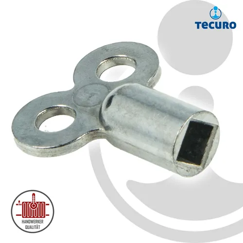 tecuro Metall-Heizkörper-Entlüftungsschlüssel, 4-Kant mit 5 mm, lange Ausführung