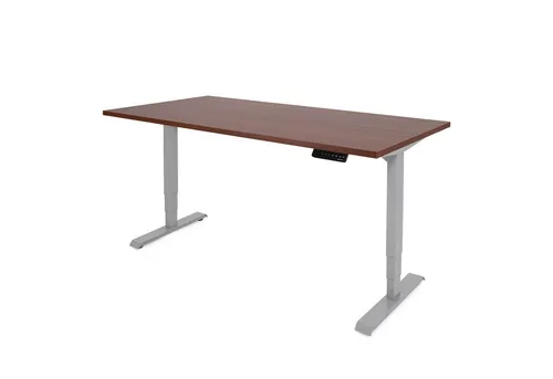 Ergotopia Schreibtisch Desktopia Lite (120 x 80 cm Tischplatte Nussbaum), stufenlos höhenverstellbarer Schreibtisch elektrisch mit Tischplatte