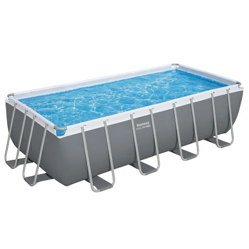 Bestway Steel Pro Max 56670DE - Rechteckiger Aufstellpool für 5-6 Personen - Geräumiger Aufstellpool mit 488x244x122 cm, ideal für erfrischende Sommertage. Inklusive Sandfilter und Abdeckhaube für optimalen Genuss.
