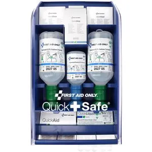 FIRST AID ONLY Erste-Hilfe-Koffer Quick + Safe DIN EN 15154-4 blau - Verbandkästen & Erste-Hilfe Sets, staubgeschützt und hygienisch, ideal für Baustellen, Schulen und Sport, langlebig und funktional.