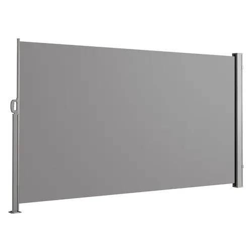 SVITA Seitenmarkise ausziehbar, 400 x 160 cm, Hellgrau - Seitenarm-Markisen für Balkon, Terrasse oder Garten. Bietet UV-Schutz 50+ und ist ideal für mehr Privatsphäre im Freien.