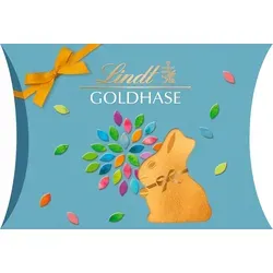 Lindt Oster Goldhase Cut Out Kissenpackung Vollmilch-Schokolade 39g - Genießen Sie den Lindt Oster Goldhasen in der praktischen Kissenpackung (39g) – ein süßer Klassiker für Ostern. Ideal als Geschenk oder kleine Aufmerksamkeit für Freunde und Familie.