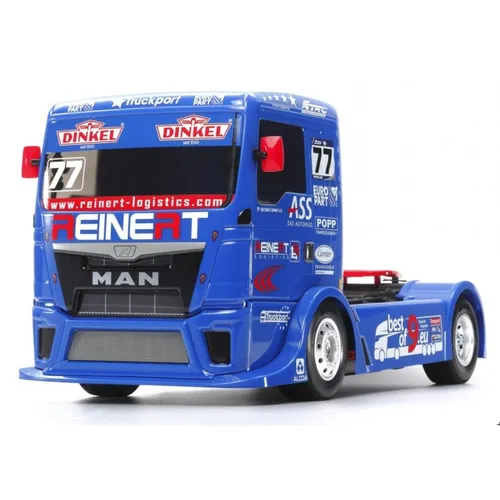 Tamiya 58642 1:14 RC Team Reinert Racing MAN TGS TT-01E - RC-LKW im Maßstab 1:14, fast fertig montiert und ideal für Racing-Fans, die hochwertige Details schätzen.