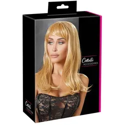 Langhaar Perücke Vamp blond 50 cm - wie Echthaar - Platinblonde Langhaarperücke mit 50 cm Länge, ideal für ein atemberaubendes Vampir-Kostüm oder glamouröse Looks.