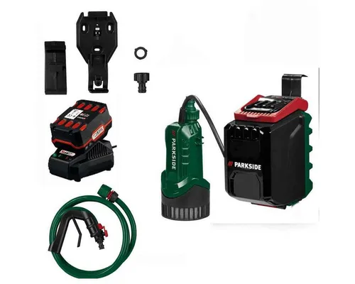 Parkside 20 V Akku-Regenfasspumpe PRPA 20-Li mit Akku und Ladegerät - Effiziente Bewässerungslösung mit 20 V Akku, ideal für Garten und Terrasse. Inklusive leistungsstarkem 4.0 Ah Akku und Ladegerät für flexible Nutzung.