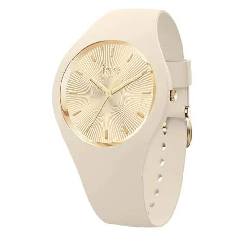 ICE-WATCH - Ice Champagne Almond Skin - Beige Damenuhr mit Silikonarmband - 025351 (Medium)