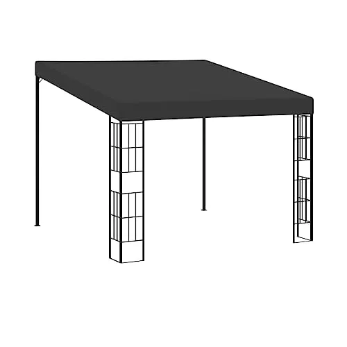 vidaXL Wand-Pavillon 3 x 3 m Anthrazit Stoff - Pavillon in elegantem Anthrazit, ideal für Gartenpartys oder entspannte Stunden im Freien. Schützt vor Sonne und leichten Regenschauern.