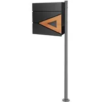 Moderne Mailbox mit Ständer – Anthrazit Stahl Briefkasten - Wetterfester Briefkasten mit Zeitungsfach und stilvollem Design. Ideal für Haus und Garten, mit robustem Edelstahlständer für optimale Stabilität.