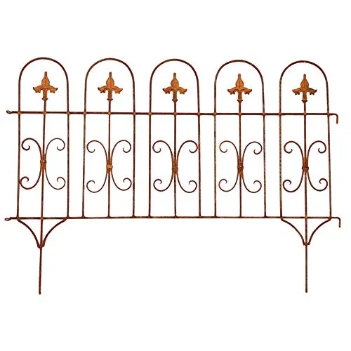 Beetzaun Gartenzaun Zaun Zaunelement Windsor Rankhilfe Metall Eisen Rost Deko 58cm hoch x 82cm lang