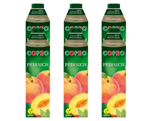 Copeo Saft, COPEO Pfirsichnektar aus fruchtigen Pfirsichsorten 1000ml 6er Pack