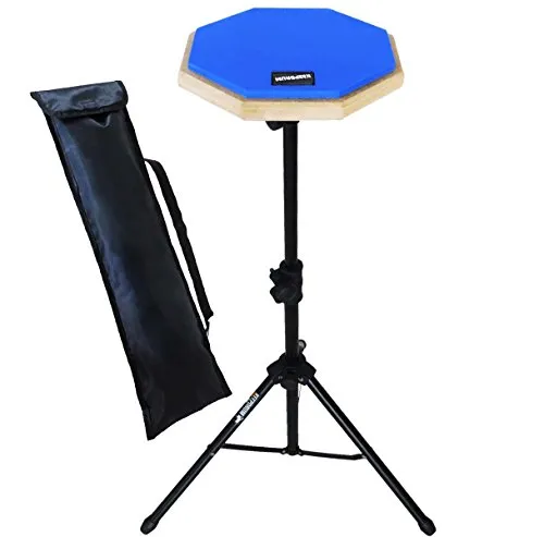 keepdrum DP-BL Set Practice Pad Blau mit Übungspadständer und Tasche