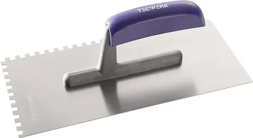TECWERK Glättekelle Länge 280 mm Breite 130 mm Zahnung 6x6 rostfrei, m. Buchenh