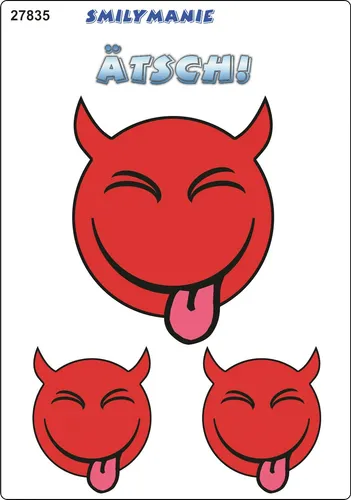 Aufkleber Smily Ätsch! 150 x 105 mm  Sticker Autocollant
